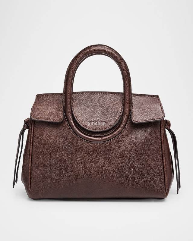 Maude Mini Pebble Leather Carryall Top-Handle Bag
